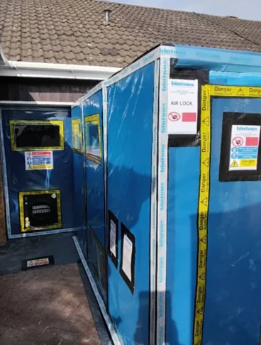 Hintons licensed asbestos enclosure for AIB garage ceiling removal in Solihull